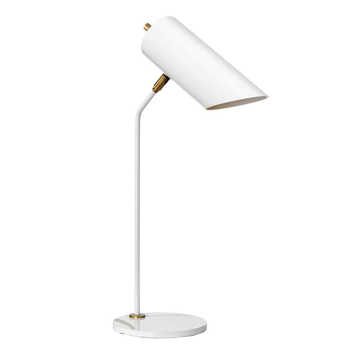Refined Quinto Table Lamp in Sleek White and Elegant Aged Brass Finish