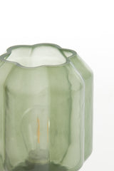 Yvias LED Glass Table Lamp in Milky Green and Gold Ø13x16.5 cm