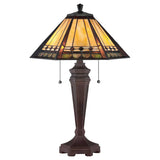 Arden Tiffany Bronze Patina Stained Glass Table Lamp