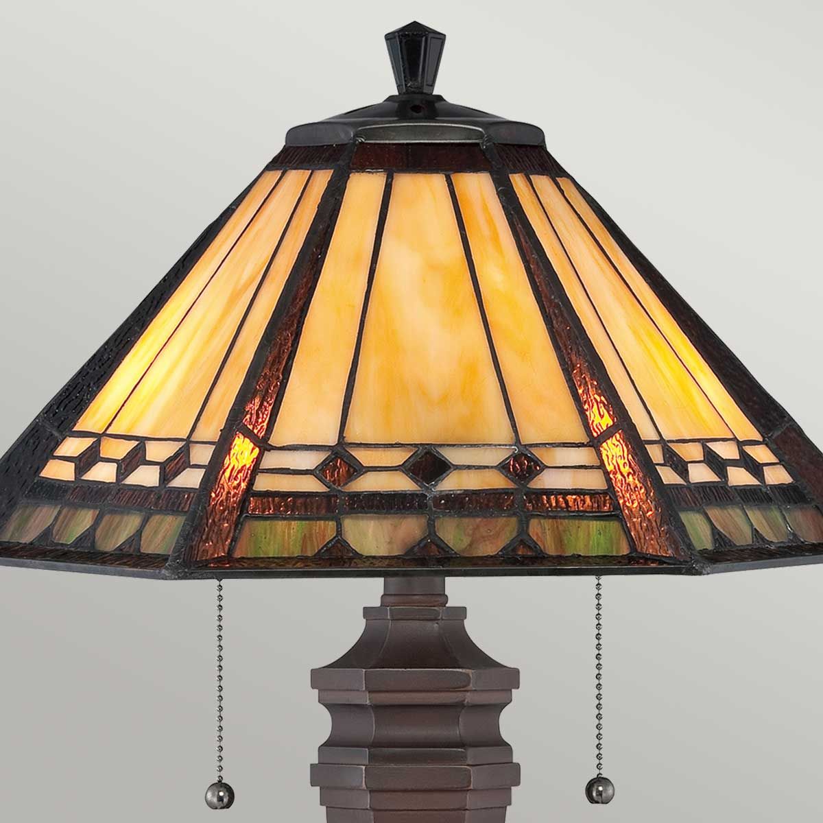 Arden Tiffany Bronze Patina Stained Glass Table Lamp