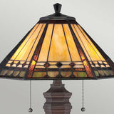 Arden Tiffany Bronze Patina Stained Glass Table Lamp