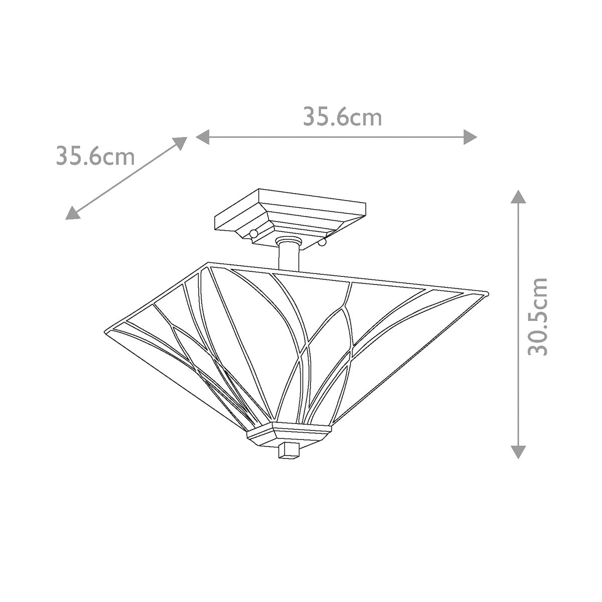 Asheville Tiffany-Inspired Semi-Flush Ceiling Light in Valiant Bronze