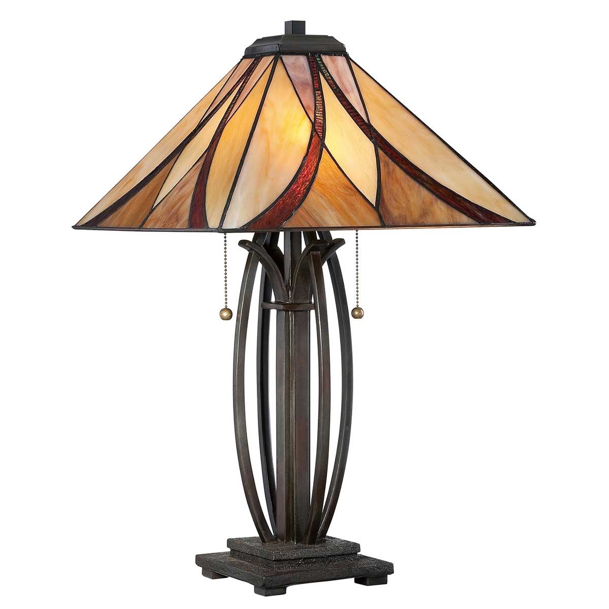 Asheville Art Nouveau Tiffany-Inspired Stained Glass Table Lamp