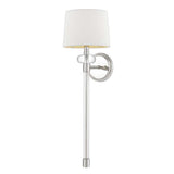 Barbour Polished Nickel Wall Sconce with White Shade