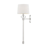 Barbour Polished Nickel Wall Sconce with White Shade