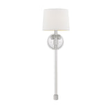 Barbour Polished Nickel Wall Sconce with White Shade
