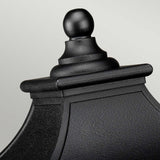 Elegant Mystic Black Outdoor Pedestal Lantern with Tiffany Glass