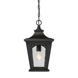 Bedford Mystic Black Outdoor Chain Lantern with Tiffany Glass