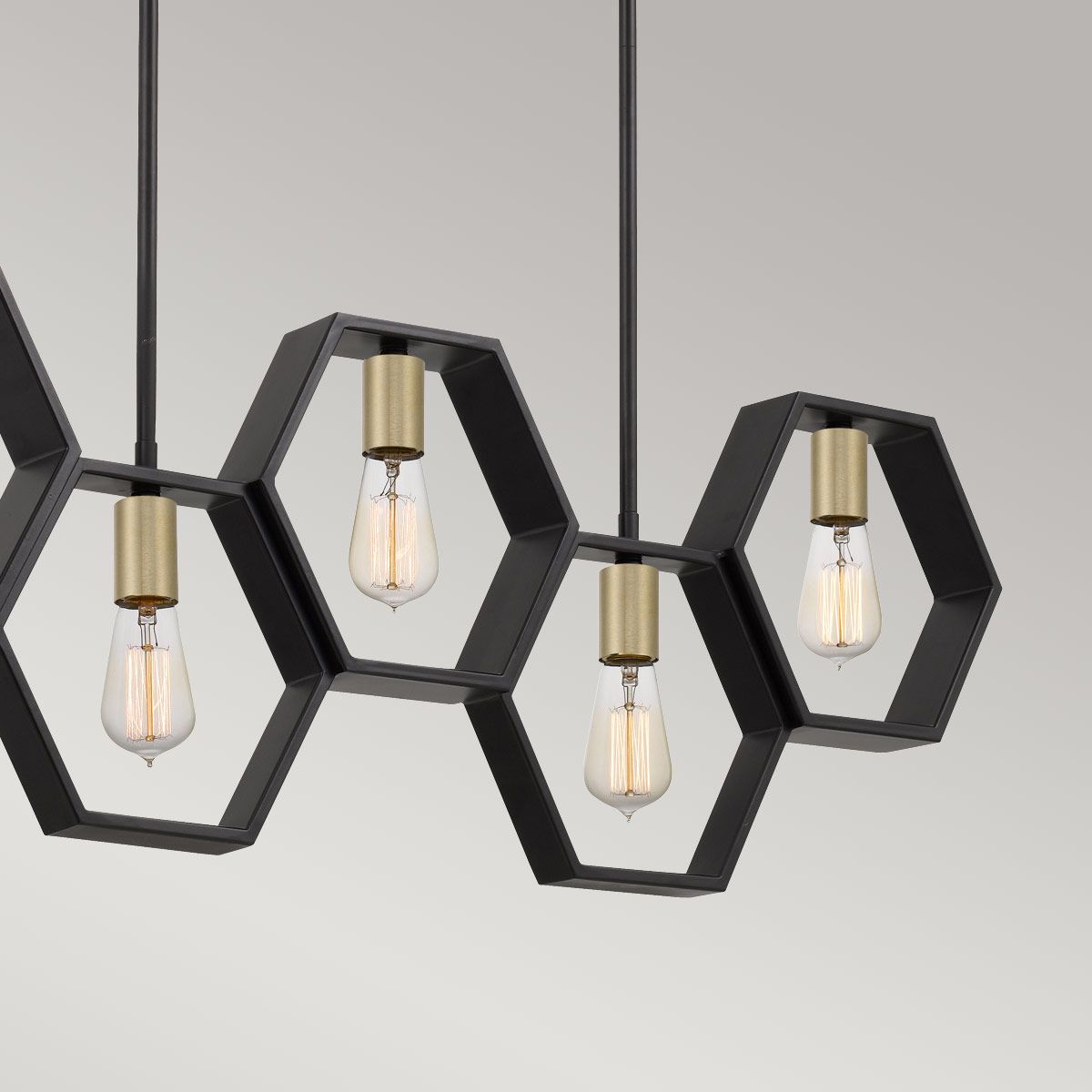 Bismarck Modern Geometric 5-Light Linear Chandelier