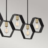 Bismarck Modern Geometric 5-Light Linear Chandelier
