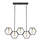 Bismarck Modern Geometric 5-Light Linear Chandelier