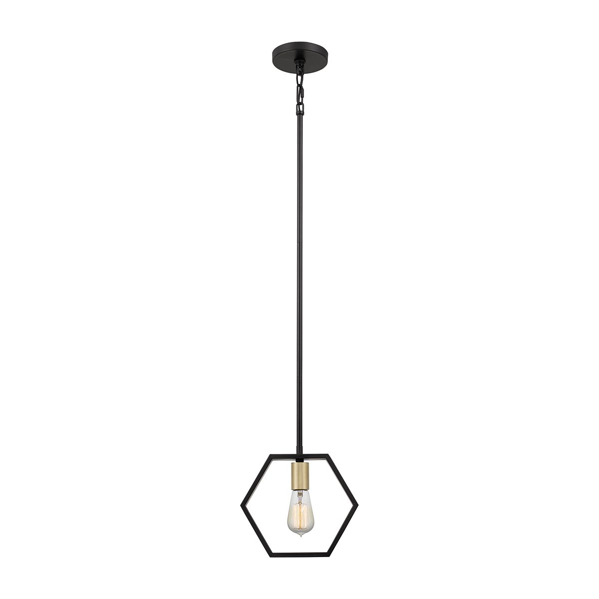 Bismarck Geometric Earth Black Mini Pendant Light