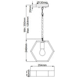 Bismarck Geometric Earth Black Mini Pendant Light