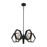 Bismarck Geometric 5-Light Earth Black Chandelier