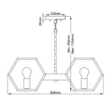 Bismarck Geometric 5-Light Earth Black Chandelier