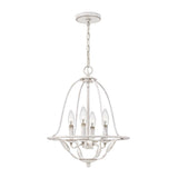 Bradbury Elegant Antique White Steel Pendant with Four Lights