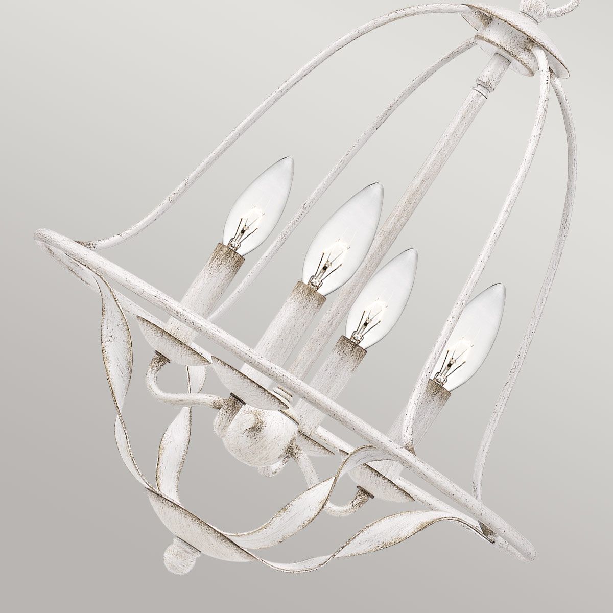 Bradbury Elegant Antique White Steel Pendant with Four Lights