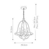 Grey Ash Bradbury Elegant 4-Light Interior Pendant Fixture