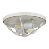Bradbury Antique White 2-Light Steel Flush Mount Ceiling Fixture
