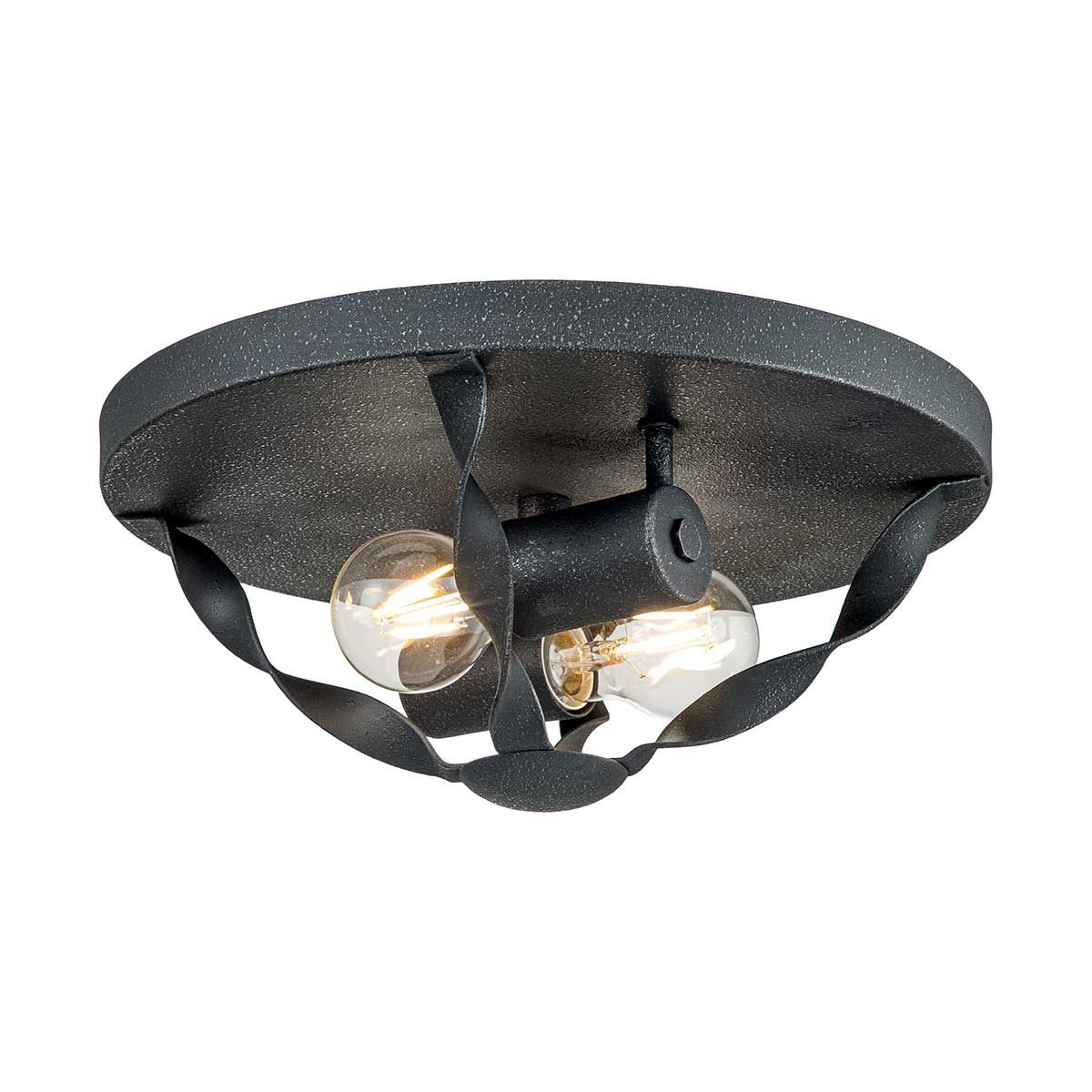 Bradbury Dual Light Ceiling Flush Mount in Grey Ash Finish