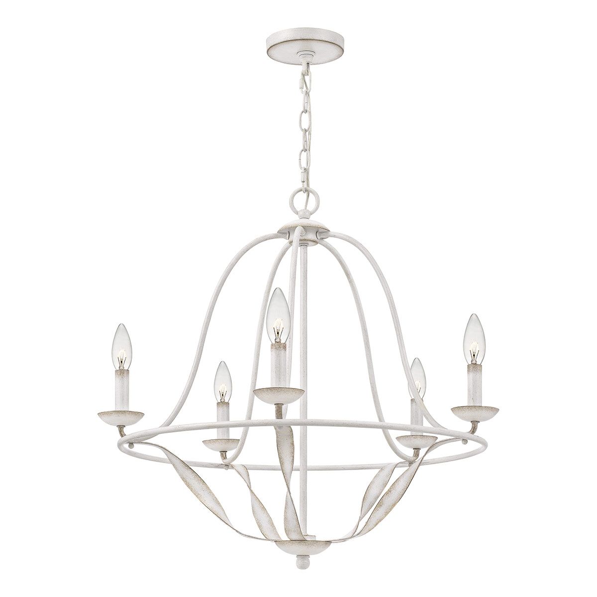 Bradbury Antique White 5-Light Elegant Chandelier
