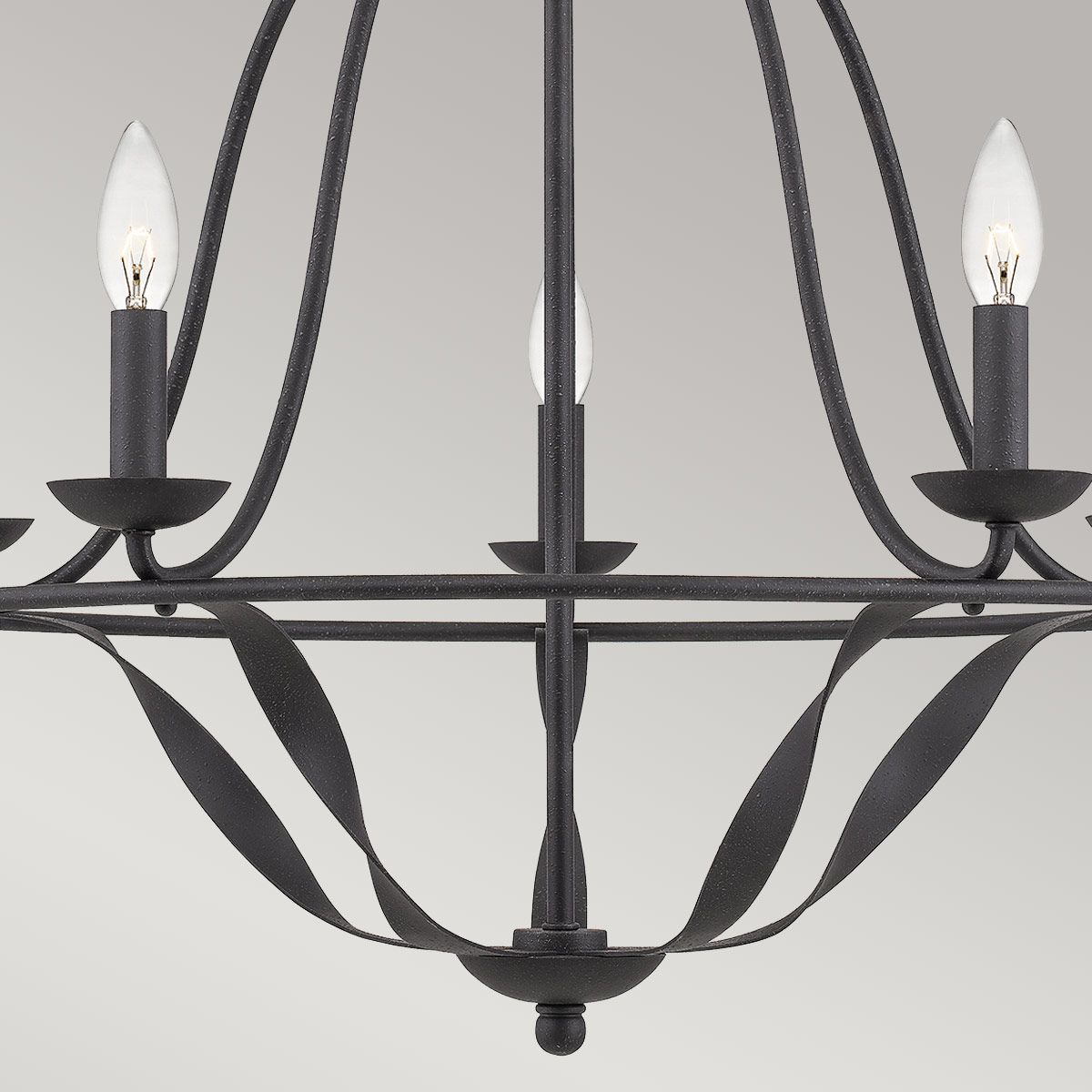 Bradbury 5-Light Elegant Steel Chandelier in Grey Ash Finish