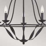 Bradbury 5-Light Elegant Steel Chandelier in Grey Ash Finish