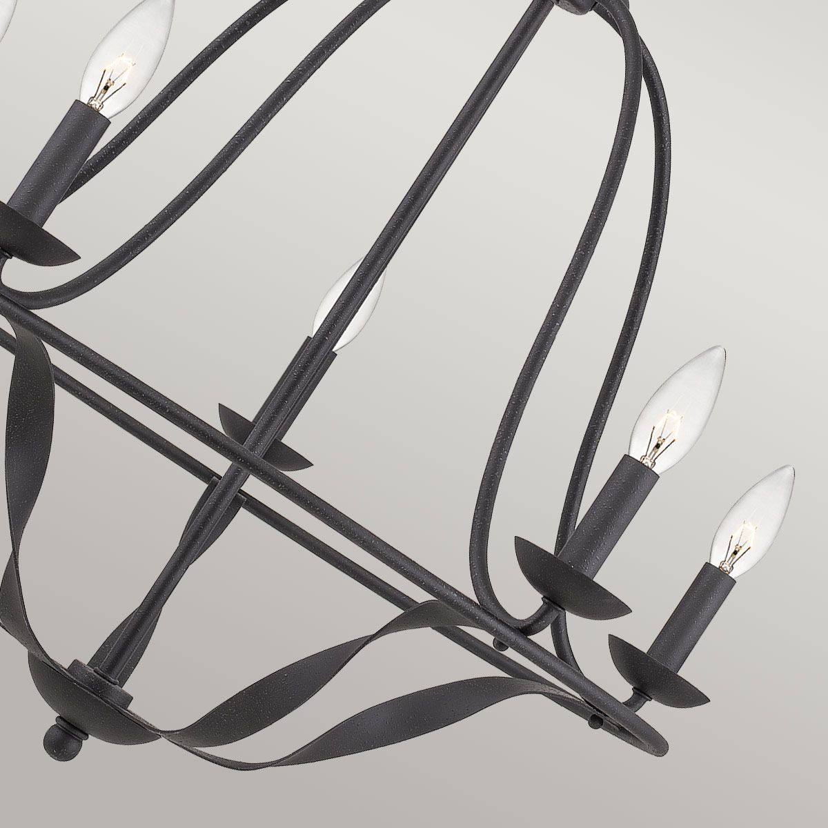 Bradbury 5-Light Elegant Steel Chandelier in Grey Ash Finish