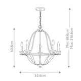 Bradbury 5-Light Elegant Steel Chandelier in Grey Ash Finish