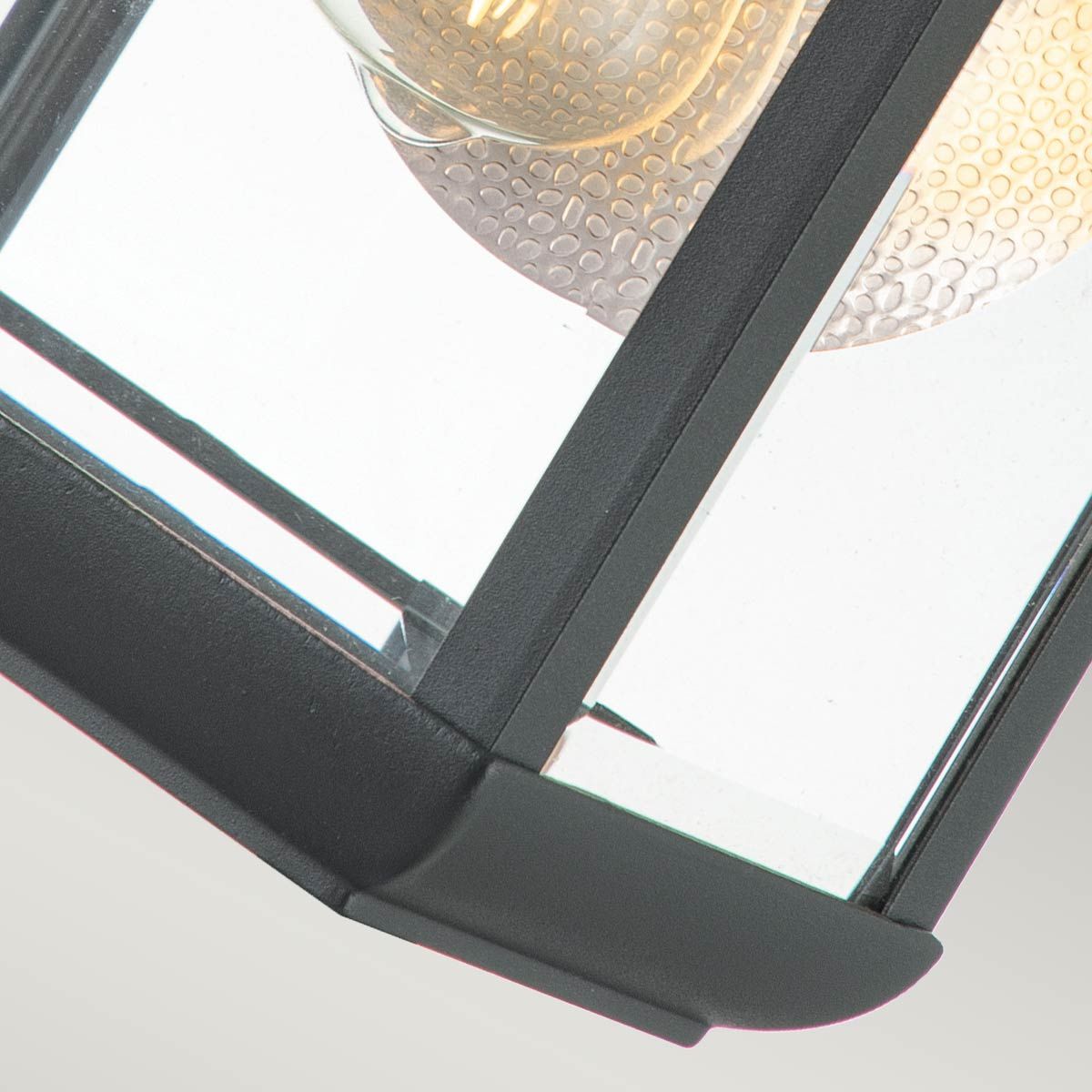 Byron Medium Graphite Wall Lantern with Pewter Reflector