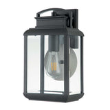 Byron Medium Graphite Wall Lantern with Pewter Reflector