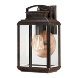 Byron Imperial Bronze Outdoor Wall Light with Tiffany Glass
