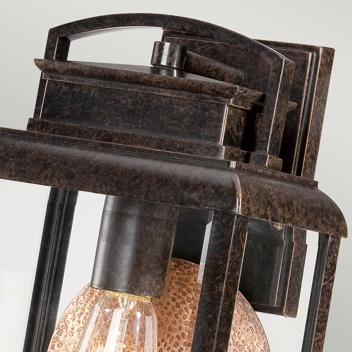 Byron Imperial Bronze Outdoor Wall Light with Tiffany Glass