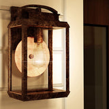 Byron Imperial Bronze Outdoor Wall Light with Tiffany Glass