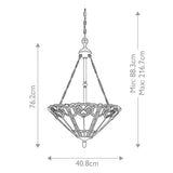 Cambridge Vintage Bronze Tiffany Glass 3-Light Interior Pendant