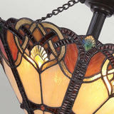 Cambridge Vintage Bronze 2-Light Tiffany Glass Semi-Flush Mount Fixture