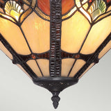 Cambridge Vintage Bronze 2-Light Tiffany Glass Semi-Flush Mount Fixture