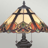 Cambridge Vintage Bronze Dual Light Tiffany Table Lamp