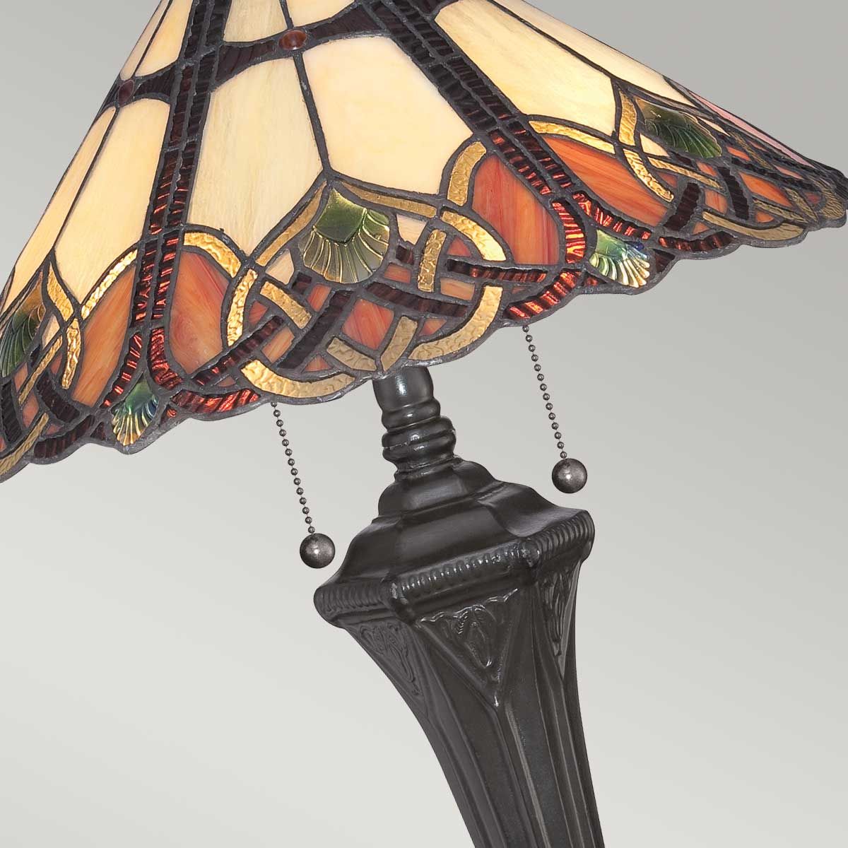 Cambridge Vintage Bronze Dual Light Tiffany Table Lamp
