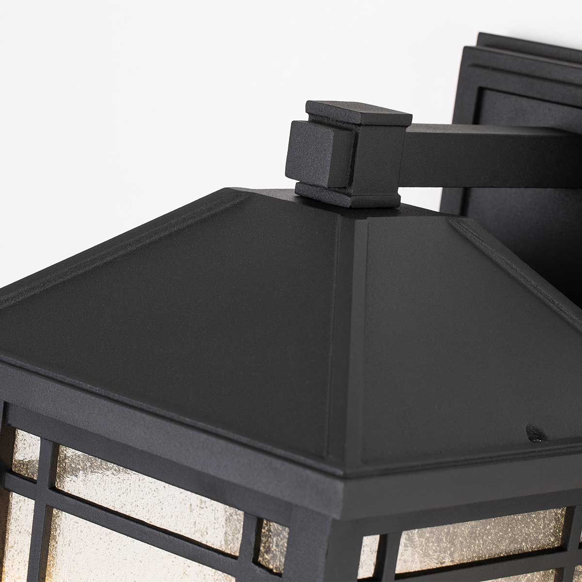 Cedar Point Large Black Outdoor Wall Lantern with Clear Seeded Glass