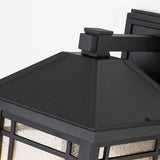 Cedar Point Large Black Outdoor Wall Lantern with Clear Seeded Glass