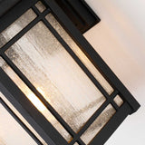 Cedar Point Black Exterior Wall Lantern with Clear Seeded Glass