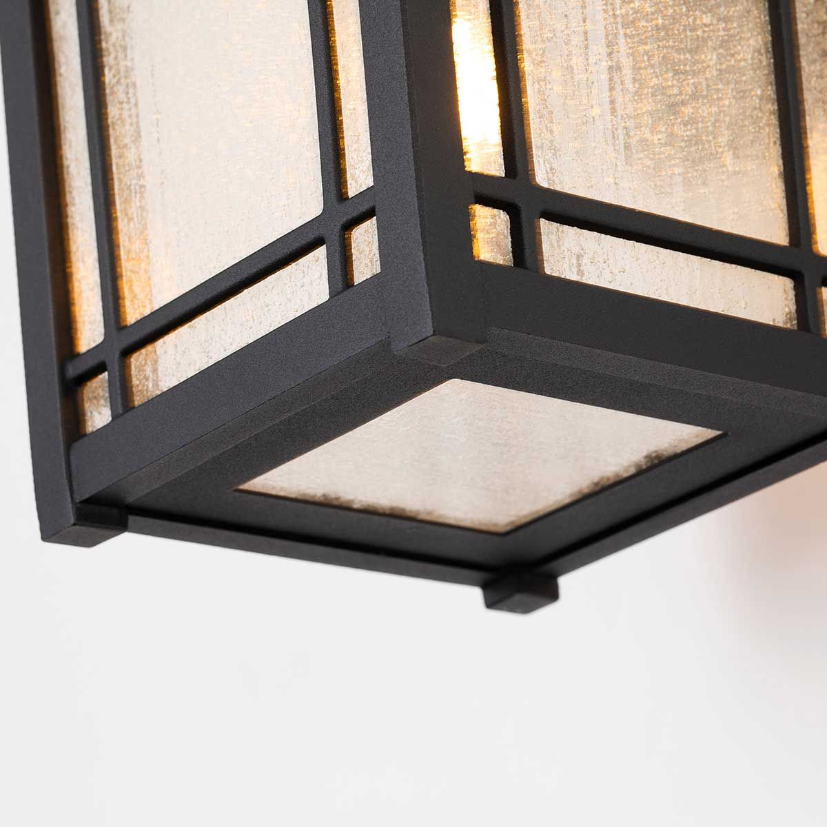 Cedar Point Black Exterior Wall Lantern with Clear Seeded Glass