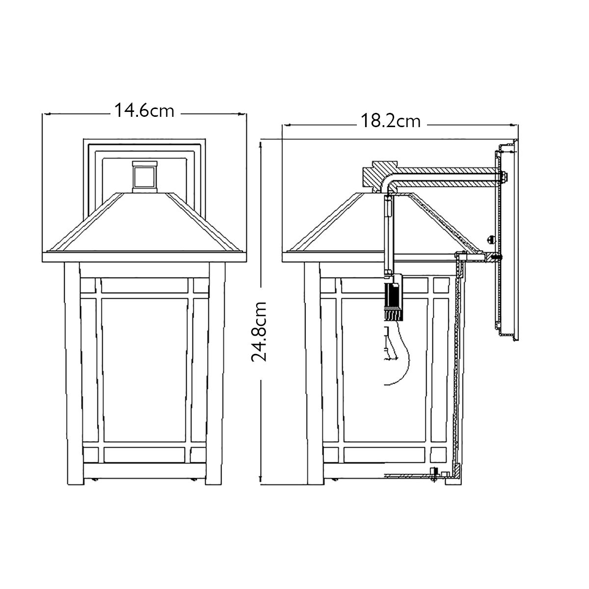 Cedar Point Rustic Black Outdoor Wall Lantern - Small
