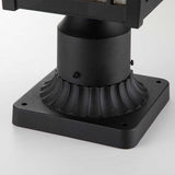 Cedar Point Modern Black Outdoor Pedestal Light with Seeded Glass