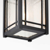 Rustic Black Cedar Lantern with Seeded Glass