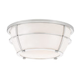 Gleaming Chrome Flush Mount Light with Opal Glass Dome