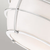 Gleaming Chrome Flush Mount Light with Opal Glass Dome