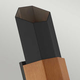 Contemporary Chasm LED Outdoor Wall Lantern - Matte Black with Wood Accent