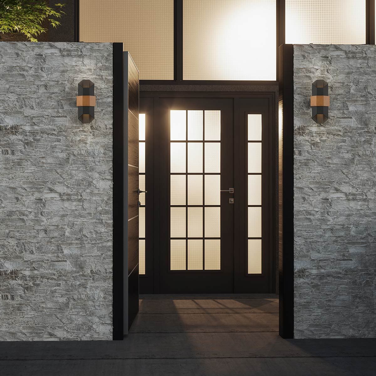 Chasm Modern Matte Black LED Outdoor Wall Lantern
